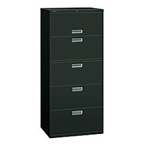 HON; 600-Series Standard Lateral File With Lock, 5 Drawers, 67 inch;H x 30 inch;W x 19 1/4 inch;D, Charcoal