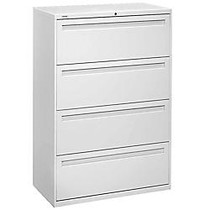 HON; Brigade; 700 Series Lateral File, 4 Drawers, 53 1/4 inch;H x 36 inch;W x 19 1/4 inch;, Light Gray
