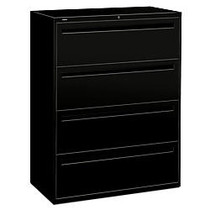 HON; Brigade; 700 Series Lateral File, 4 Drawers, 53 1/4 inch;H x 42 inch;W x 19 1/4 inch;D, Black
