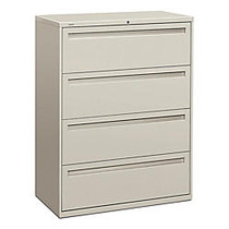 HON; Brigade; 700 Series Lateral File, 4 Drawers, 53 1/4 inch;H x 42 inch;W x 19 1/4 inch;D, Light Gray