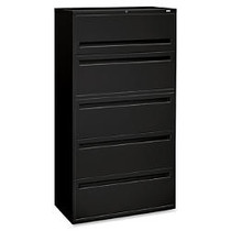 HON; Brigade; 700 Series Lateral File, 5 Drawers, 67 inch;H x 36 inch;W x 19 1/4 inch;, Black