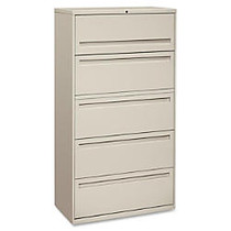 HON; Brigade; 700 Series Lateral File, 5 Drawers, 67 inch;H x 36 inch;W x 19 1/4 inch;, Light Gray