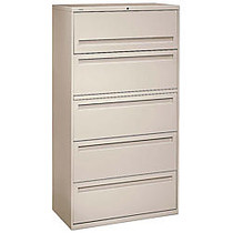 HON; Brigade; 700 Series Lateral File, 5 Drawers, 67 inch;H x 36 inch;W x 19 1/4 inch;, Putty