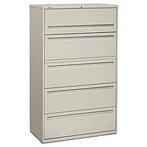 HON; Brigade; 700 Series Lateral File, 5 Drawers, 67 inch;H x 42 inch;W x 19 1/4 inch;D, Light Gray