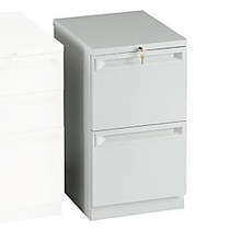 HON; Efficiencies&trade; 2-Drawer Mobile Pedestal, 28 inch;H x 15 inch;W x 19 7/8 inch;D,  inch;R inch; Pull, Light Gray