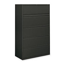 HON; Lateral File With Lock, 5 Drawers, 67 inch;H x 42 inch;W x 19 1/4 inch;D, Charcoal