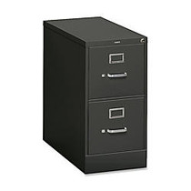 HON; Steel Vertical File Cabinet With Lock, Letter Size, 2 Drawers, 29 inch;H x 15 inch;W x 26 1/2 inch;D, Charcoal