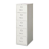 Lorell Commercial Grade Vertical File Cabinet - 18 inch; x 26.5 inch; x 61 inch; - 5 x Drawer(s) for File - Legal - Vertical - Security Lock, Heavy Duty, Ball-bearing Suspension - Light Gray - Steel - Recycled