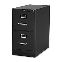 Lorell Commercial-grade Vertical File - 15 inch; x 22 inch; x 28.4 inch; - 2 x Drawer(s) for File - Letter - Lockable, Ball-bearing Suspension - Black - Recycled