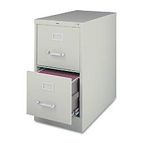 Lorell Commercial-grade Vertical File - 15 inch; x 22 inch; x 28.4 inch; - 2 x Drawer(s) for File - Letter - Lockable, Ball-bearing Suspension - Light Gray - Recycled