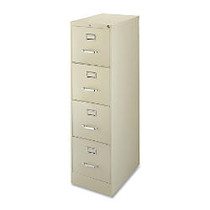 Lorell Commercial-grade Vertical File - 15 inch; x 22 inch; x 52 inch; - 4 x Drawer(s) for File - Letter - Lockable, Ball-bearing Suspension - Putty - Recycled
