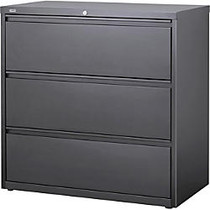 Lorell Hanging File Drawer Charcoal Lateral Files - 42 inch; x 18.8 inch; x 40.1 inch; - 3 x Drawer(s) for File - A4, Legal, Letter - Lateral - Anti-tip, Security Lock, Ball Bearing Slide, Reinforced Base, Leveling Glide, Interlocking, Hanging Rail,