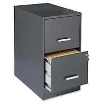 Lorell SOHO 22 inch; 2-Drawer File Cabinet - 14.3 inch; x 22 inch; x 26.7 inch; - 2 x Drawer(s) for File - Locking Drawer, Pull Handle, Glide Suspension - Dark Gray, Chrome - Baked Enamel - Steel - Recycled - Assembly Required