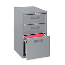 Lorell; 23 inch; Box/Box/File Mobile Pedestal File With 1 Divider, 28 inch;H x 15 inch;W x 23 inch;D, Light Gray
