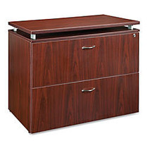 Lorell; 68600 Series Lateral File, 2 Drawers, 30 inch;H x 36 inch;W x 22 1/2 inch;D, Mahogany