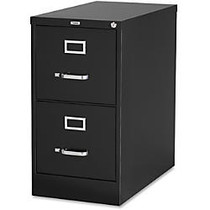 Lorell; Deep Vertical File With Lock, 2 Drawers, 28 3/8 inch;H x 15 inch;W x 25 inch;D, Black