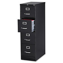 Lorell; Deep Vertical File With Lock, 4 Drawers, 52 inch;H x 15 inch;W x 25 inch;D, 30% Recycled, Black