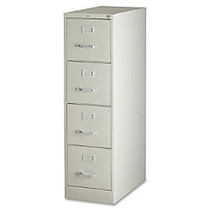 Lorell; Deep Vertical File With Lock, 4 Drawers, 52 inch;H x 15 inch;W x 25 inch;D, Putty