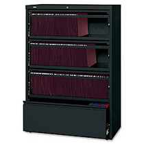 Lorell; Lateral File With Roll-Out Shelves And Receding Drawer Fronts, 4-Drawer, 52 1/2 inch;H x 36 inch;W x 18 5/8 inch;D, Black