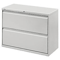 Lorell; Lateral File, 2 Drawers, 28 inch;H x 36 inch;W x 18 5/8 inch;D, Light Gray