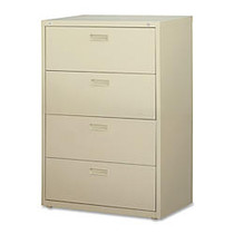 Lorell; Lateral File, 4 Drawers, 52 1/2 inch;H x 30 inch;W x 18 5/8 inch;D, Putty