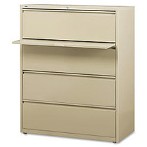 Lorell; Lateral File, 4 Drawers, 52 1/2 inch;H x 42 inch;W x 18 5/8 inch;D, Putty