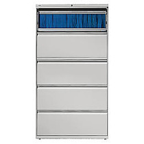 Lorell; Telescoping Suspension Lateral File, 5 Drawers, 67 5/8 inch;H x 36 inch;W x 18 5/8 inch;D, Light Gray