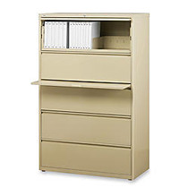 Lorell; Telescoping Suspension Lateral File, 5 Drawers, 67 5/8 inch;H x 36 inch;W x 18 5/8 inch;D, Putty