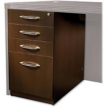 Mayline Aberdeen Series Desk Padestal - 15.3 inch; x 26.5 inch; x 27.5 inch; - Fluted Edge - Material: Particleboard - Finish: Laminate, Mocha