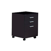 Monarch Hollow-Core 3-Drawer File Cabinet With Casters, 26 inch;H x 18 inch;W x 19 inch;D, Cappuccino