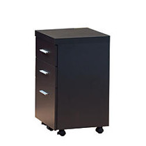 Monarch Hollow-Core 3-Drawer File Cabinet With Casters, 27 inch;H x 16 inch;W x 16 inch;D, Cappuccino