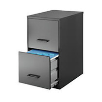 Realspace; 2-Drawer Vertical Smart File, 24 1/2 inch;H x 14 1/4 inch;W x 18 inch;D, Charcoal