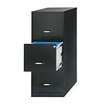 Realspace; 3-Drawer Letter-Size Vertical File Cabinet, 30% Recycled, Black