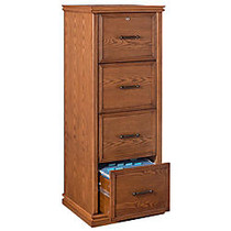 Realspace; Premium Wood File Cabinet, 4 Drawers, 55 2/5 inch;H x 21 inch;W x 18 9/10 inch;D, Oak