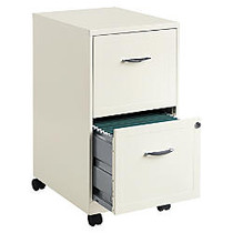 Realspace; SOHO Letter-Size Mobile File Cabinet, 2 Drawers, 26 1/2 inch;H x 14 1/4 inch;W x 18 inch;D, Pearl White