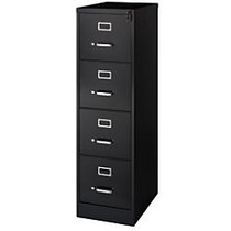 Realspace; Steel Vertical File, 4-Drawer , 52 inch;H x 15 inch;W x 22 inch;D, Black