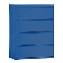 Sandusky; 800 Series Steel Lateral File Cabinet, 4-Drawers, 53 1/4 inch;H x 30 inch;W x 19 1/4 inch;D, Blue