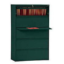 Sandusky; 800 Series Steel Lateral File Cabinet, 5-Drawers, 66 3/8 inch;H x 36 inch;W x 19 1/4 inch;D, Forest Green