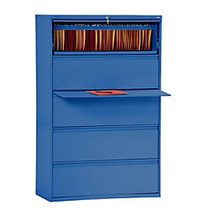 Sandusky; 800 Series Steel Lateral File Cabinet, 5-Drawers, 66 3/8 inch;H x 42 inch;W x 19 1/4 inch;D, Blue