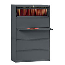 Sandusky; 800 Series Steel Lateral File Cabinet, 5-Drawers, 66 3/8 inch;H x 42 inch;W x 19 1/4 inch;D, Charcoal