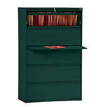 Sandusky; 800 Series Steel Lateral File Cabinet, 5-Drawers, 66 3/8 inch;H x 42 inch;W x 19 1/4 inch;D, Forest Green