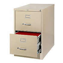 WorkPro; 26 1/2 inch;D Vertical Legal-Size File Cabinet, 2 Drawers, 30% Recycled, Putty