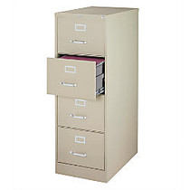 WorkPro; 26 1/2 inch;D Vertical Legal-Size File Cabinet, 4 Drawers, 30% Recycled, Putty