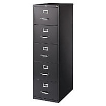 WorkPro; 26 1/2 inch;D Vertical Legal-Size File Cabinet, 5 Drawers, 30% Recycled, Black