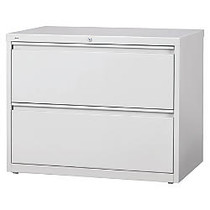 WorkPro; Steel Lateral File, 2-Drawer, 28 inch;H x 36 inch;W x 18 5/8 inch;D, Light Gray