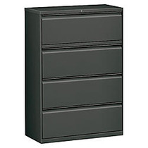 WorkPro; Steel Lateral File, 4 Drawers, 52 1/2 inch;H x 42 inch;W x 18 5/8 inch;D, Charcoal