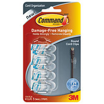 3M&trade; Command&trade; Damage-Free Cord Clips, Small, Clear, Pack Of 4