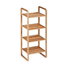 Honey-Can-Do 4-Tier Vertical Bamboo Shelf, 36 7/16 inch;H x 11 13/16 inch;W x 14 5/8 inch;D, Natural