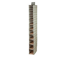 Honey-Can-Do 10-Shelf Hanging Vertical Closet Organizer, Cotton, 54 inch;H x 12 inch;W x 12 inch;D, Green/Natural Bamboo