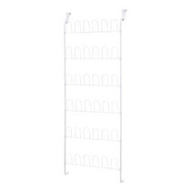 Honey-Can-Do 18-Pair Over-The-Door Shoe Rack, 63 inch;H x 5 7/8 inch;W x 22 3/8 inch;D, White